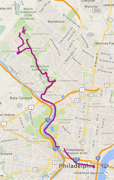 Phila Wha'? 7 Philadelphia Bike ride from Old City to Wissahickon Park.