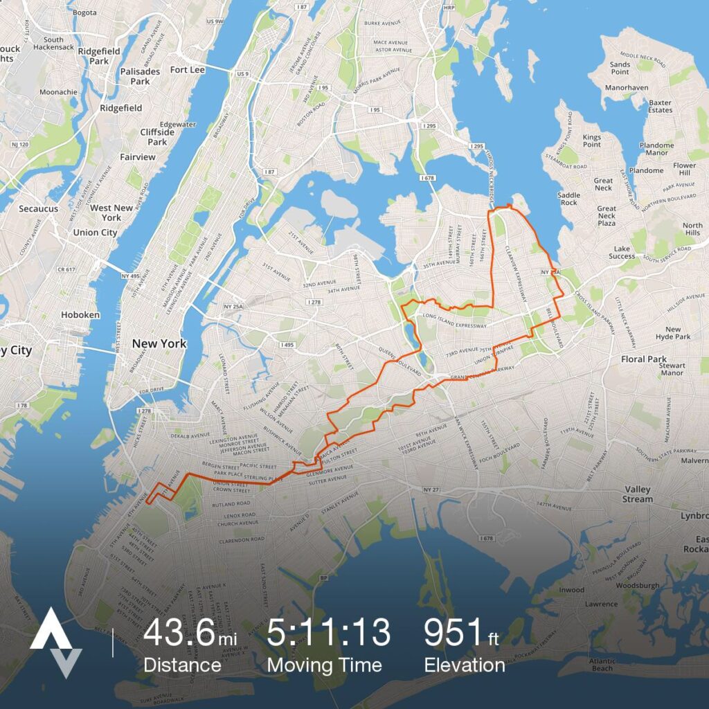 Map of Fort Totten bike ride.